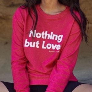 Spiritual Gangster Pink Nothing But Love Lightweight Sweater Top Large NWT